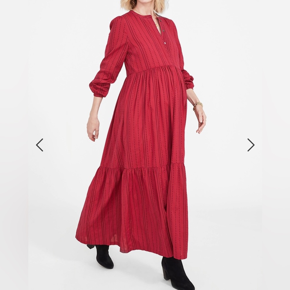 Hatch maternity katana dress in plum